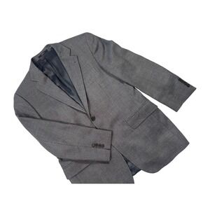 Joseph Abboud Gray Silk Wool Houndstooth SportCoat Blazer Jacket 41R Made in USA